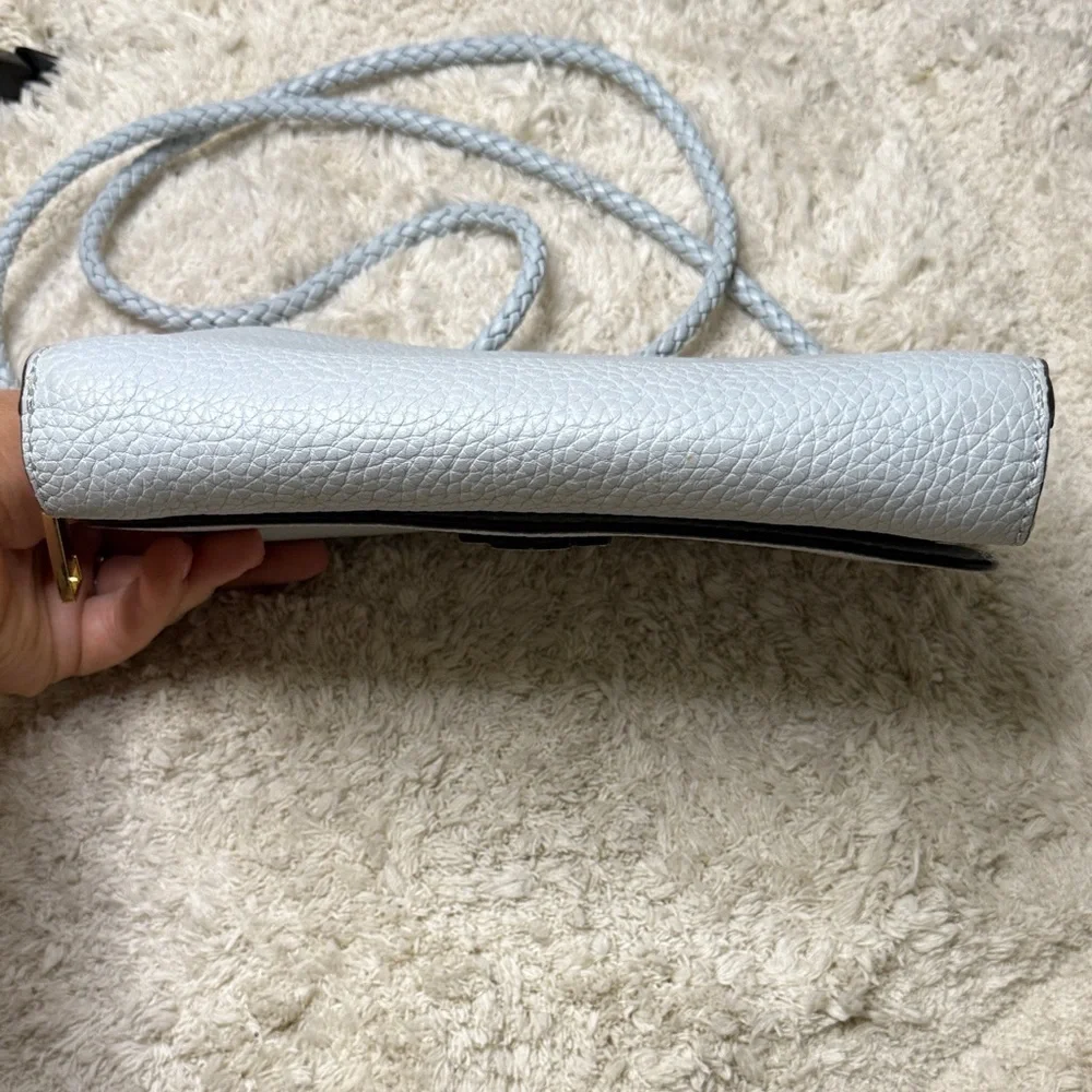 Tory Burch Taylor Flat Wallet Seltzer Blue - Picture 4 of 15